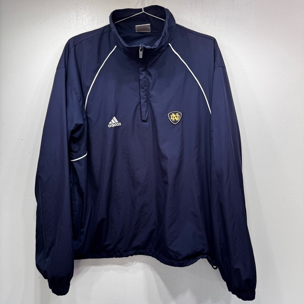 Adidas Notre Dame 1/4 Zip Pullover Climalite Jacket College Football Sports